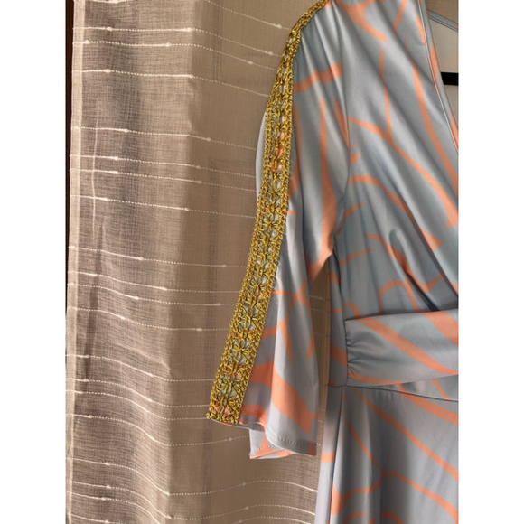 Women's Unbranded Maxi Dress Size Unspecified Blue and Orange - Picture 4 of 4